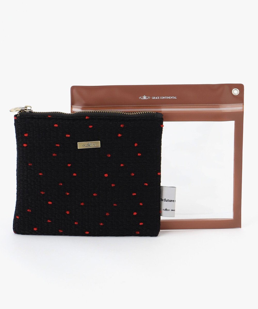 GRACE CONTINENTAL Fabricフラットポーチ-AW 