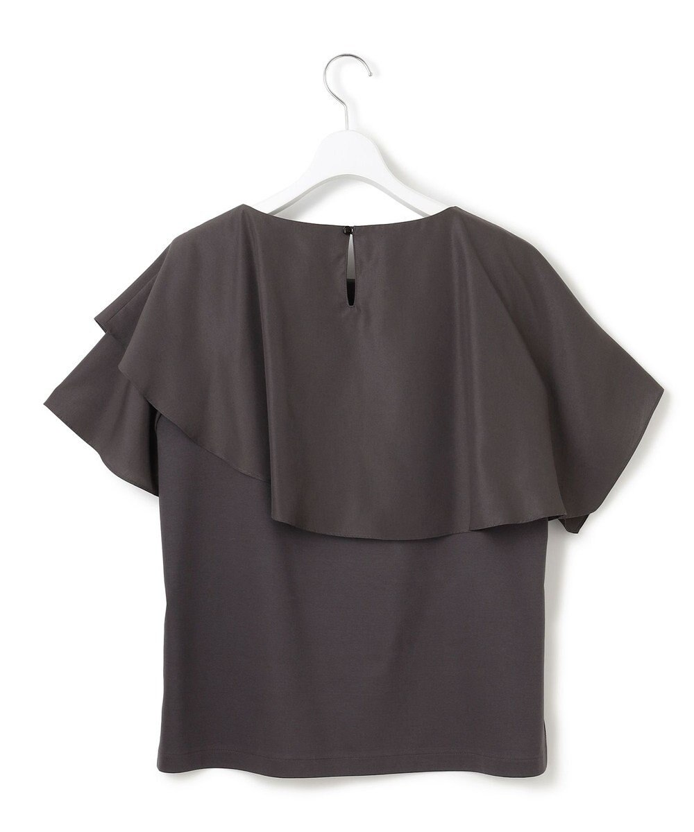 23区 S 【汗じみ防止/洗える】スムースデザイン ラッフルカラー カットソー 