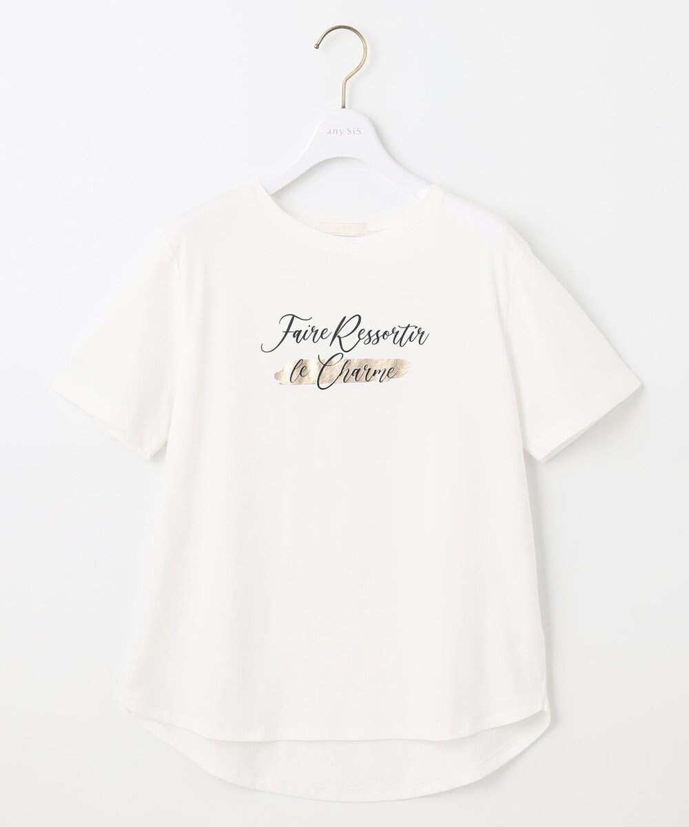 ANY SIS 箔プリントロゴ Tシャツ 
