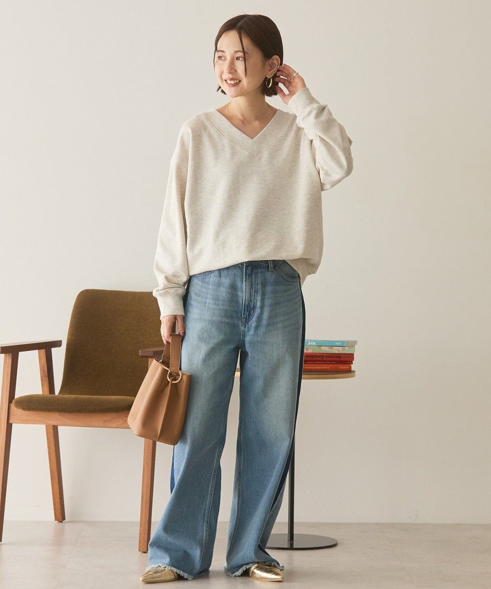 AMERICAN HOLIC Vネックワンポイントロゴスウェットプルオーバー 