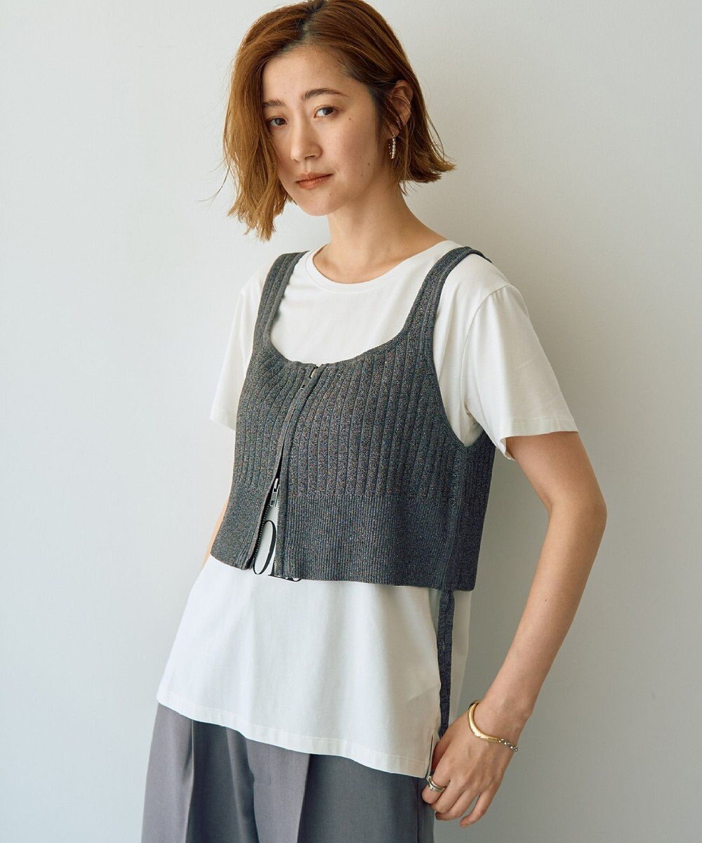 YECCA VECCA ZIPニットビスチェ 