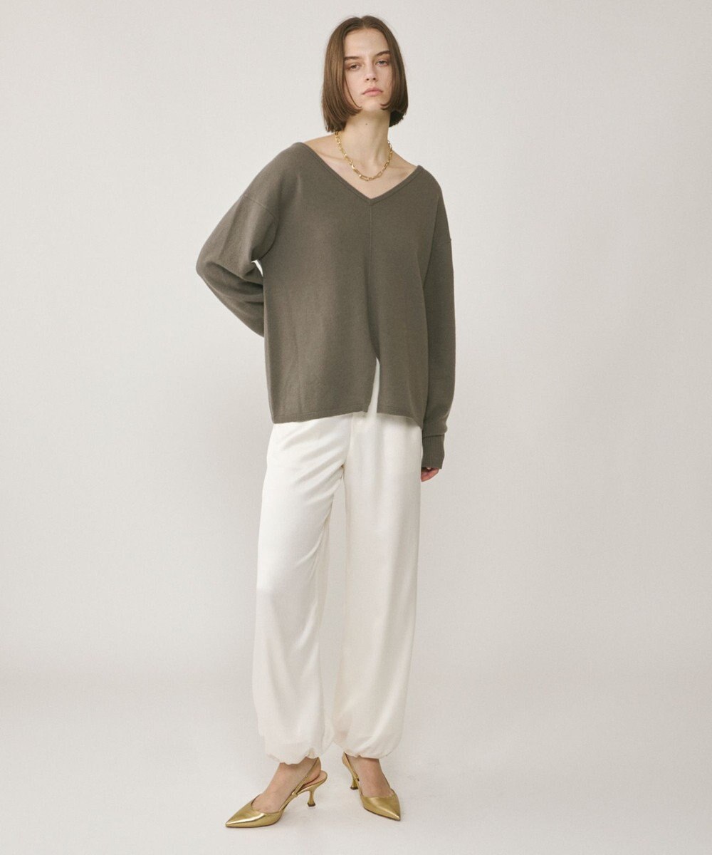 GRACE CONTINENTAL ウールVネックニットトップ 
