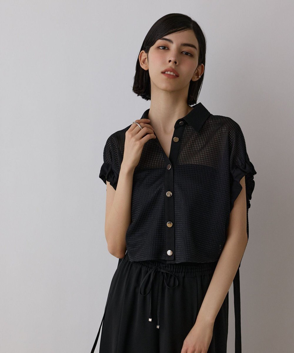 GRACE CONTINENTAL メッシュポンチョシャツ 