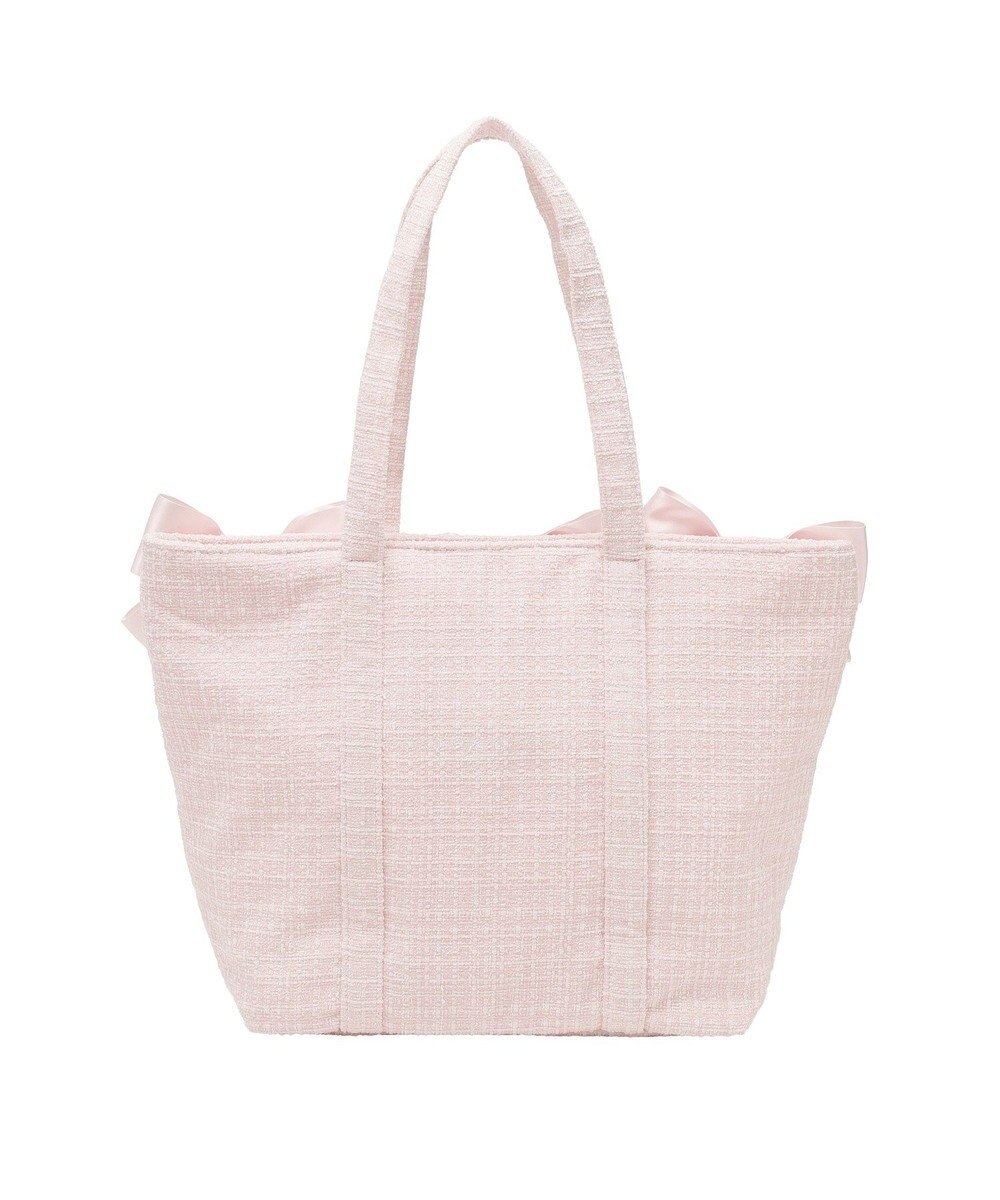 Maison de FLEUR ツイードボリュームリボントートバッグ 