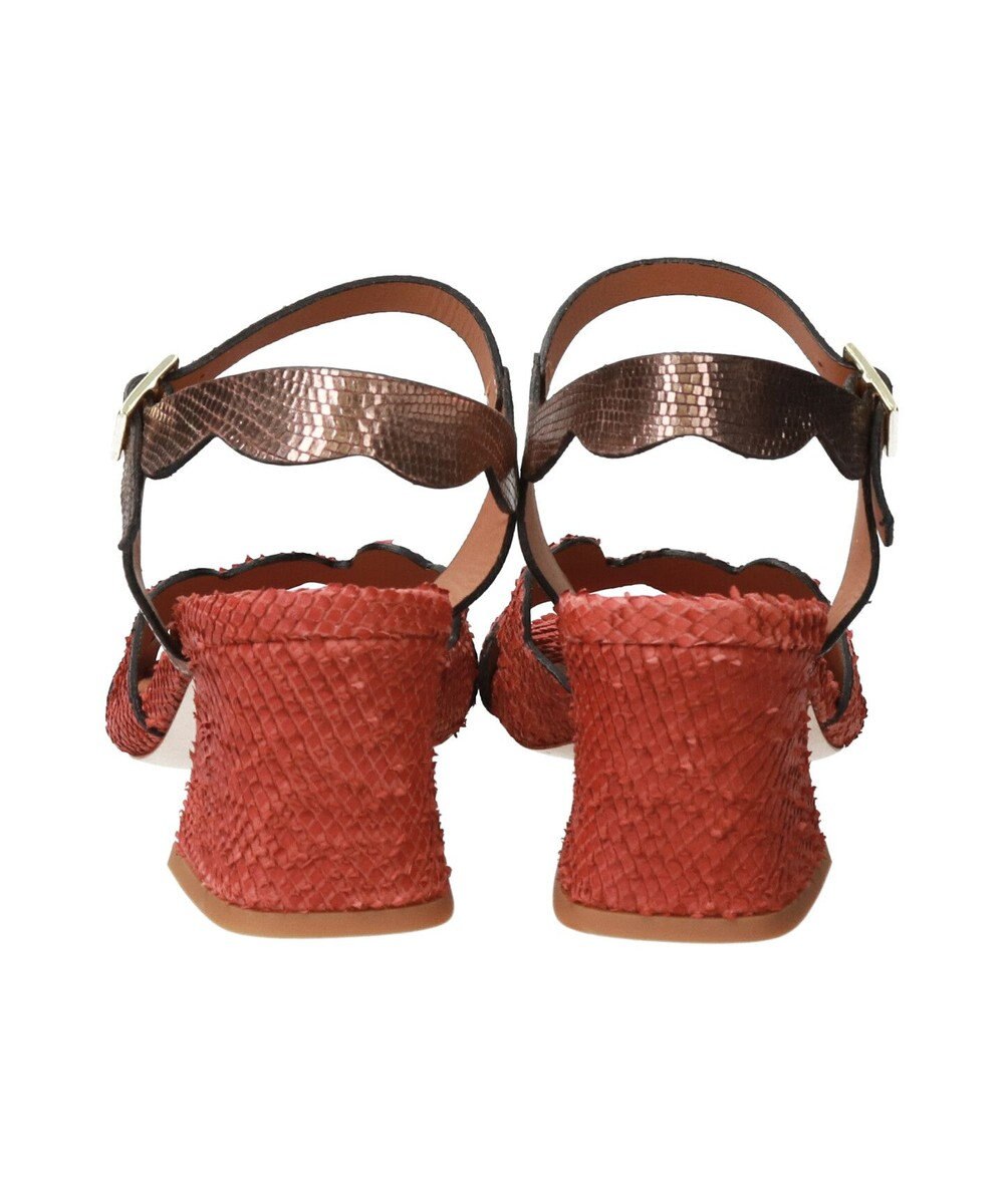 INTER-CHAUSSURES 【DUCCIO DEL DUCA】異素材コンビチャンキーヒールサンダル 