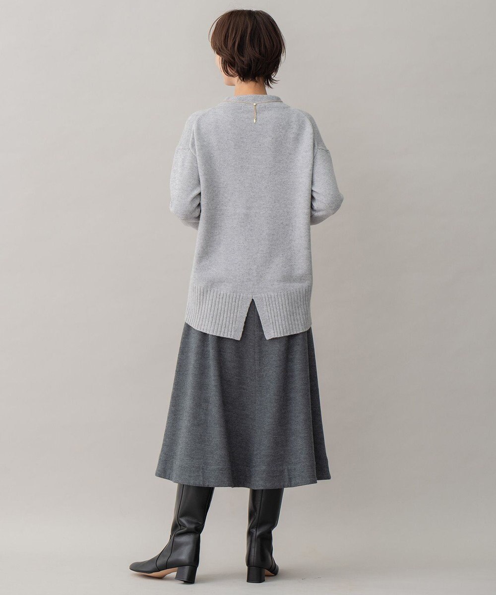 自由区 【洗える】ウールカシミヤブレンド オフネックプルオーバーニット 