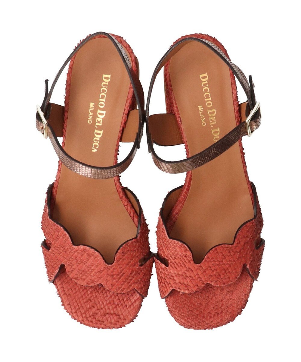 INTER-CHAUSSURES 【DUCCIO DEL DUCA】異素材コンビチャンキーヒールサンダル 