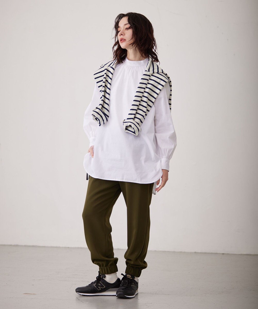 J.PRESS YORK STREET 【WOMEN】バックボタン ストライプブラウス 