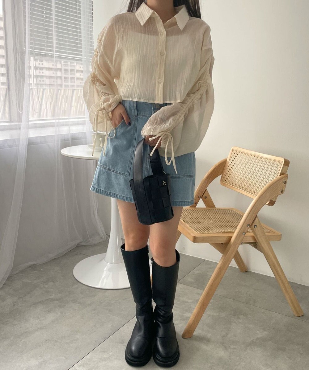 WEGO 楊柳シアードロストショートシャツ 