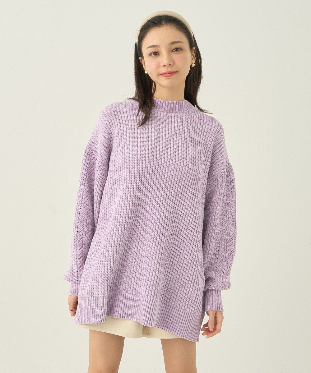 earth music&ecology シャイニーベロアチュニック 