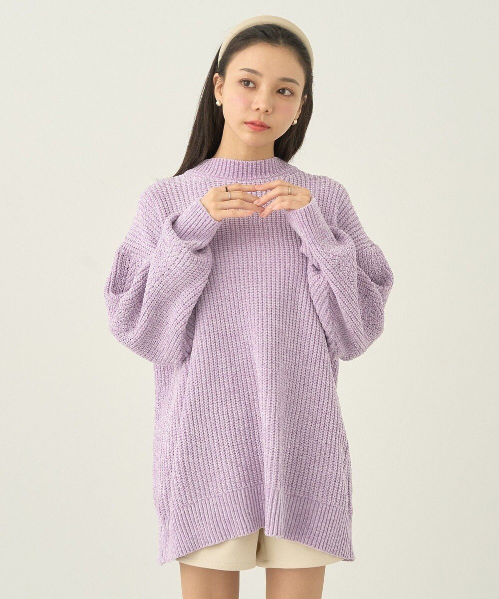 earth music&ecology シャイニーベロアチュニック 