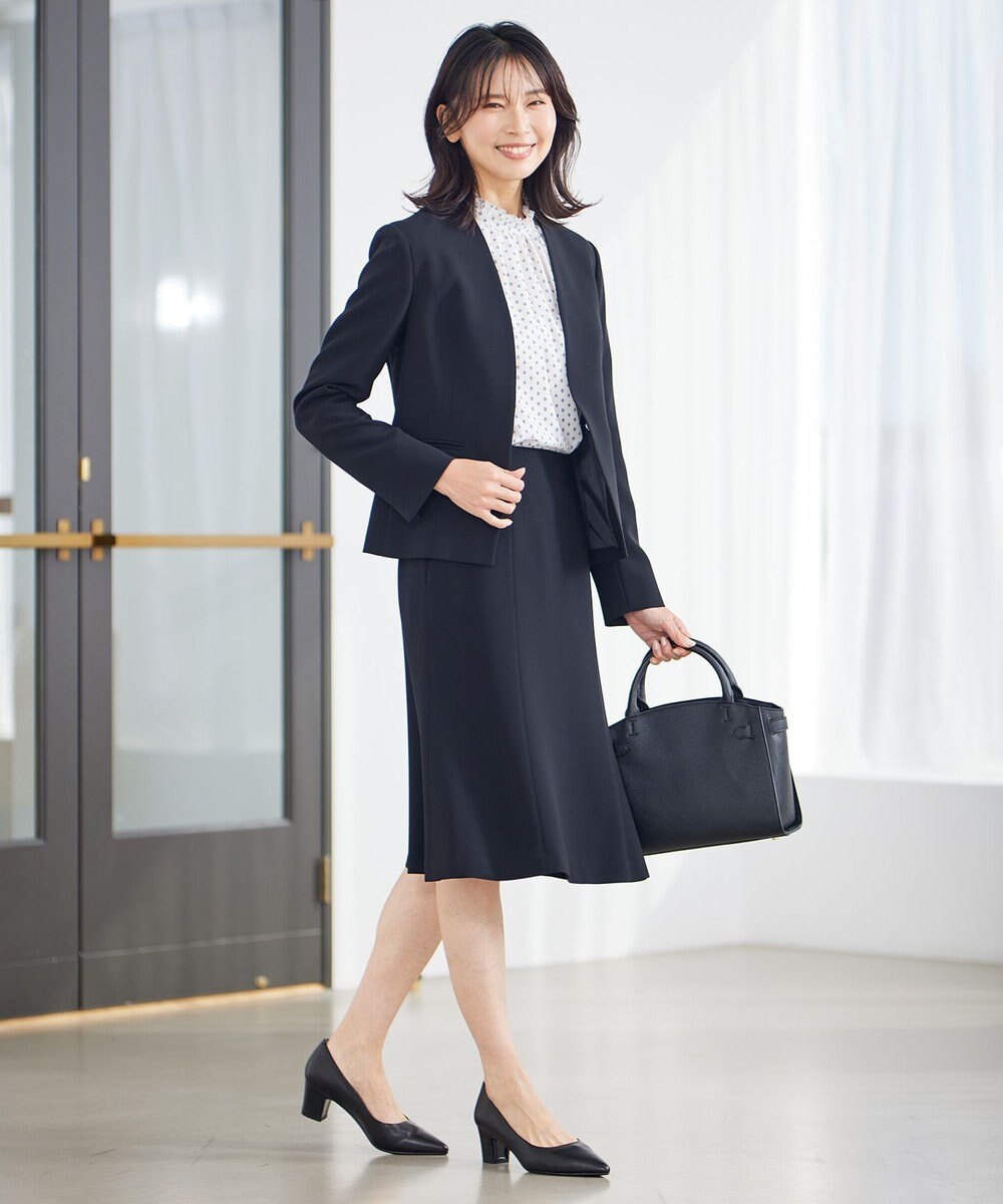 23区 L 【洗える】ジオメトリックパターン フリル ブラウス 