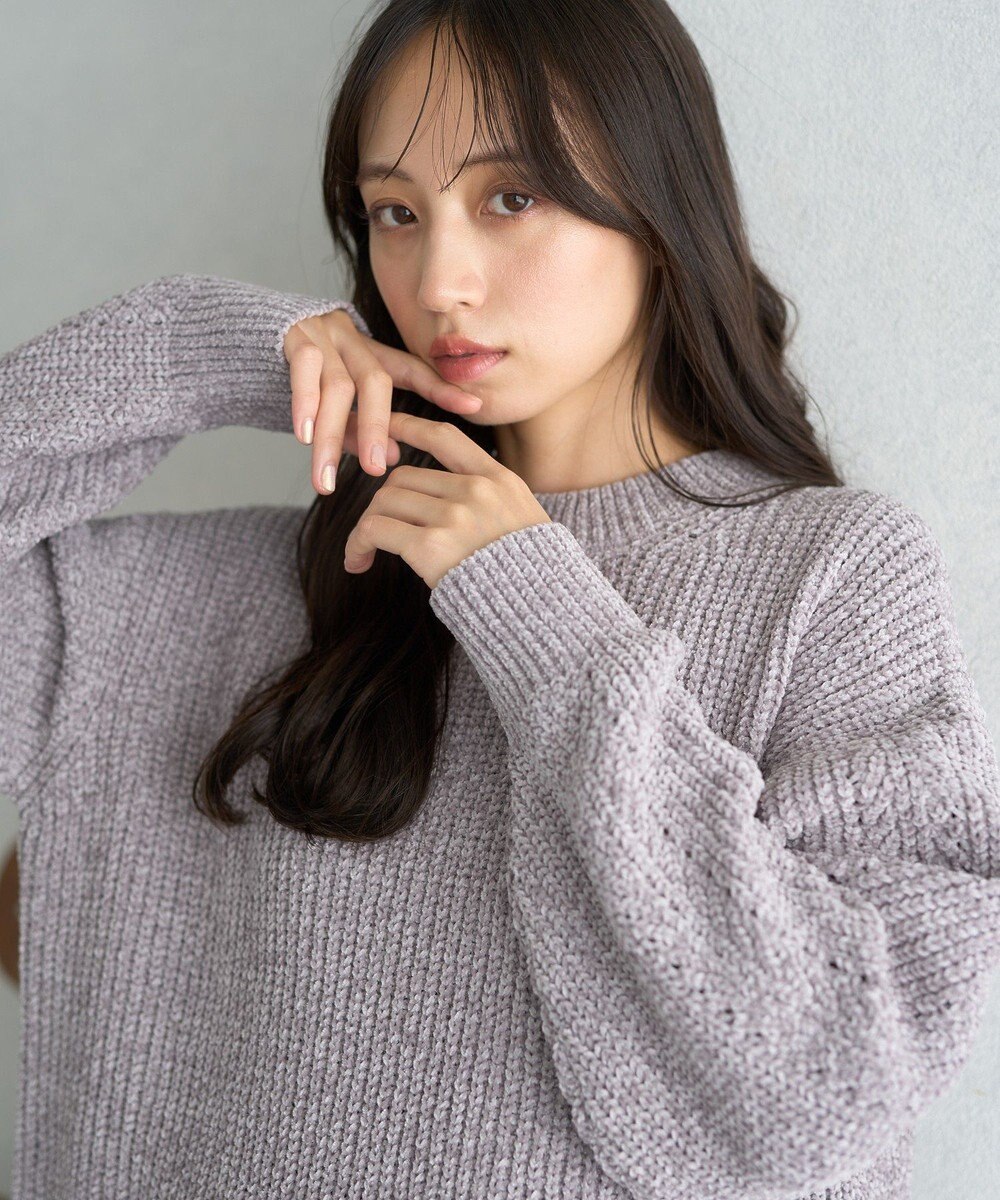 earth music&ecology シャイニーベロアチュニック 