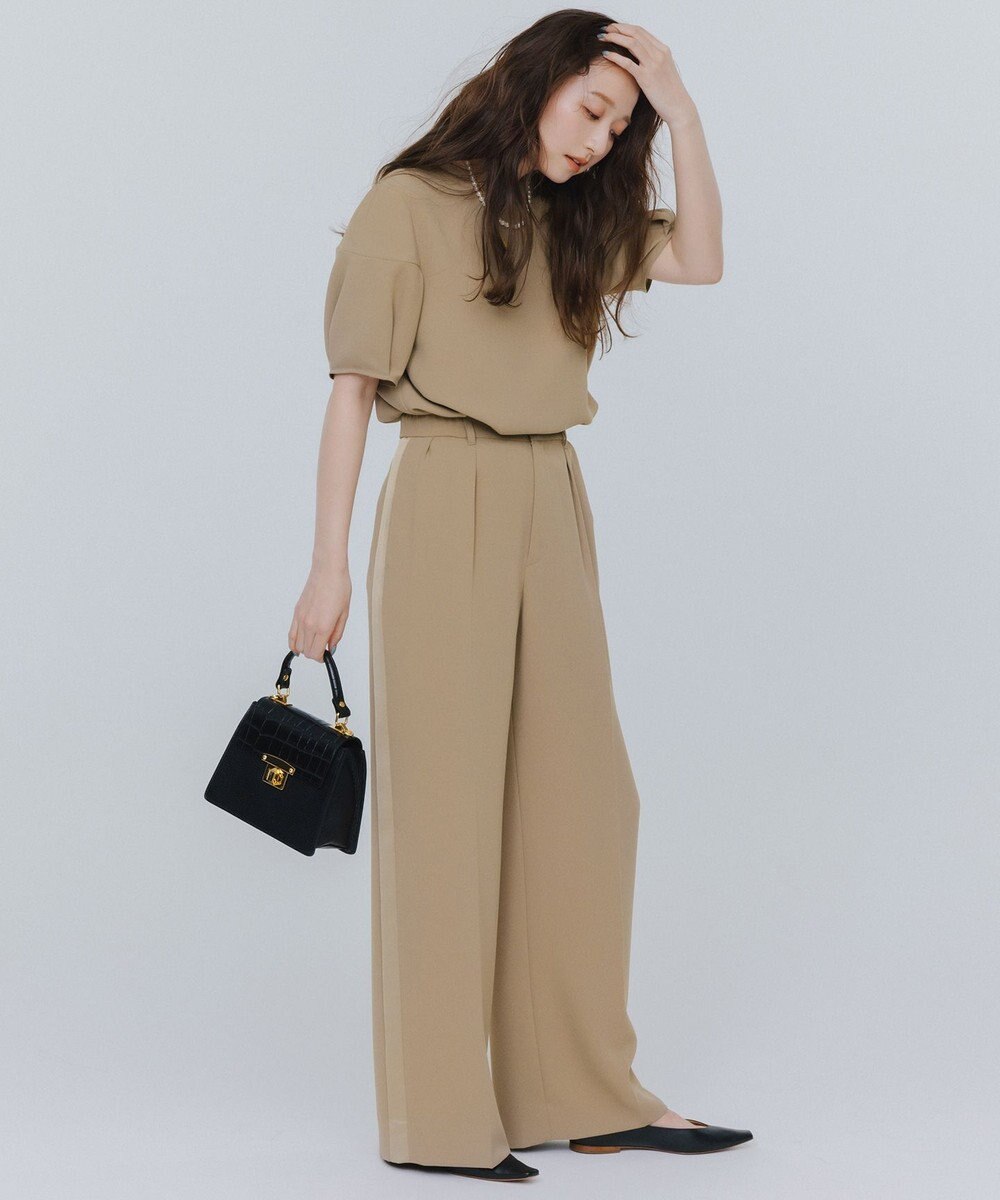 自由区 S 【SHIHOさんコラボ・洗える】バックサテンジョーゼット ブラウス 