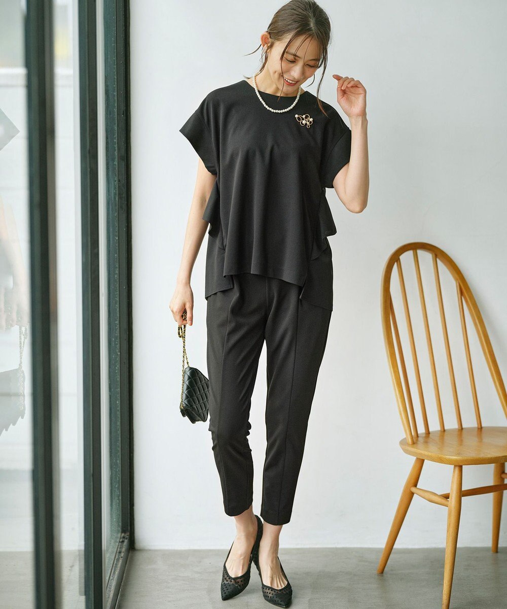 組曲 S 【接触冷感・UVケア】ライトアムンゼンジャージー フリルブラウス 