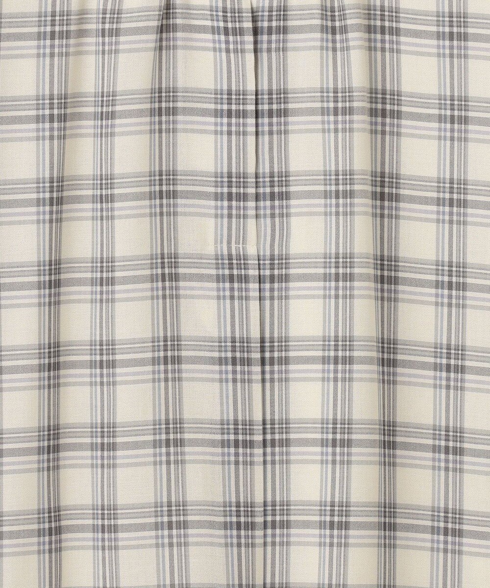 J.PRESS LADIES シアーストライプチェック フレンチスリーブ バンドカラー カットソー 