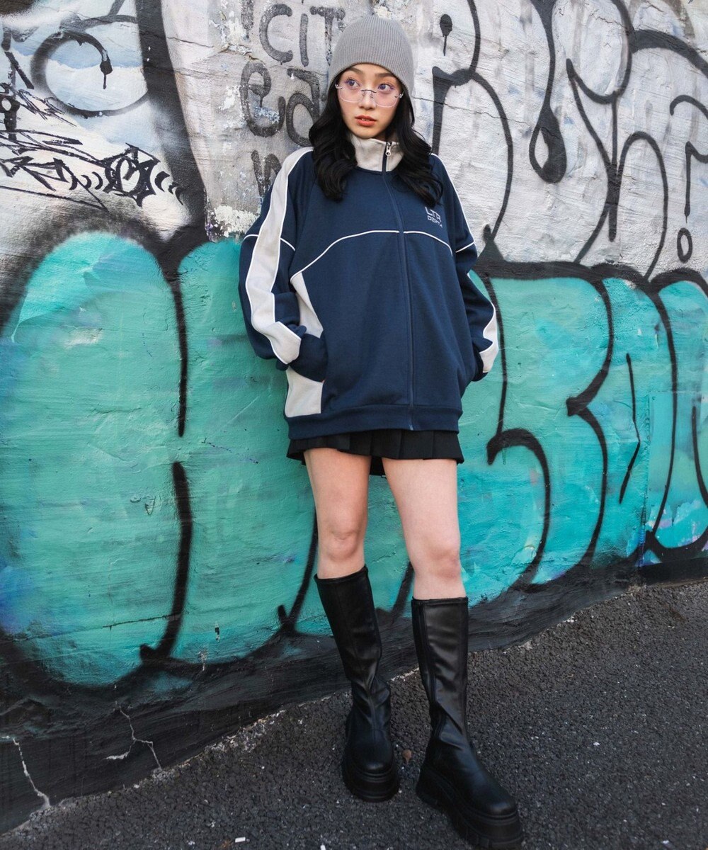 WEGO 【ユニセックス着用ITEM/MLサイズ展開】パイピングトラックジャケット 