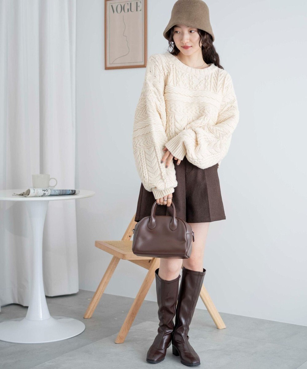 WEGO ケーブルショートニット 