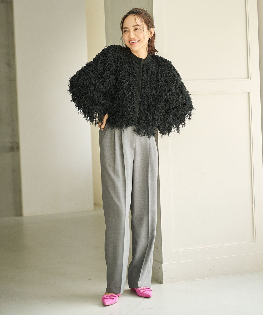 #Newans リボンヤーンニットカーディガン 