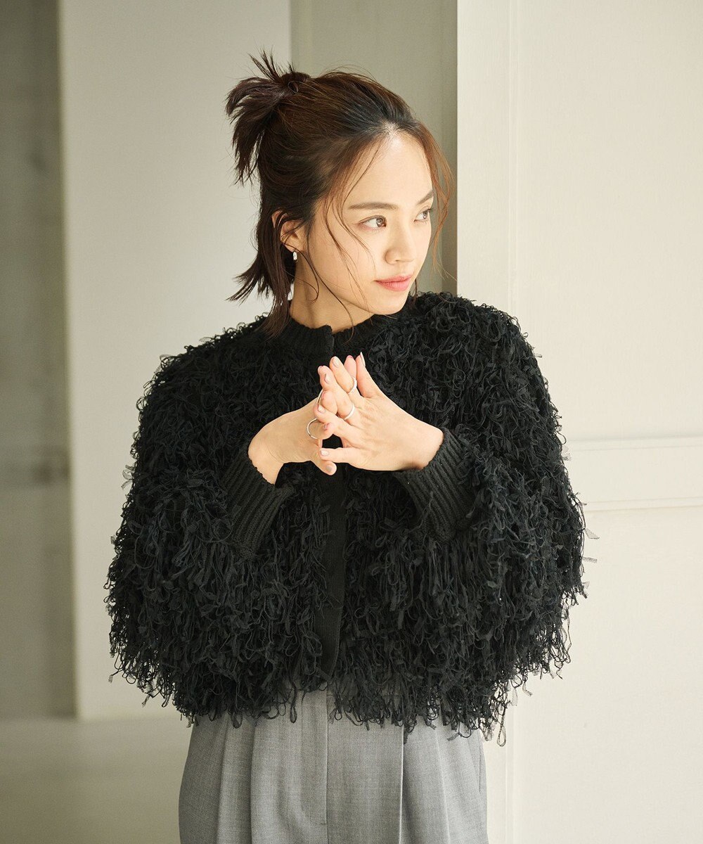 #Newans リボンヤーンニットカーディガン 