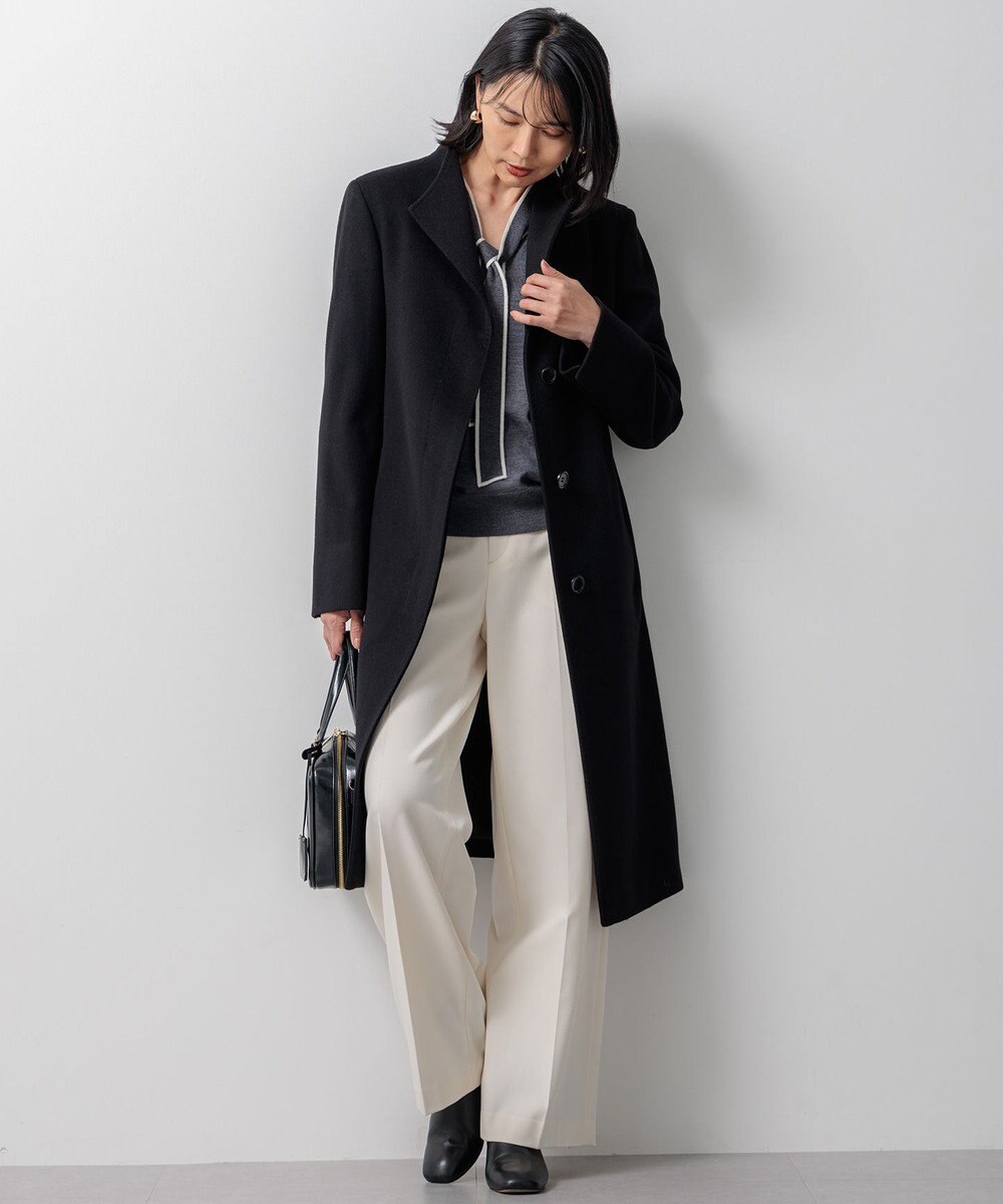 23区 ウールカシミヤビーバー スタンドカラー コート 