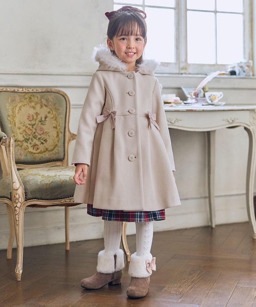 ANY KIDS 【フード取り外し可能】ウールライクコート 