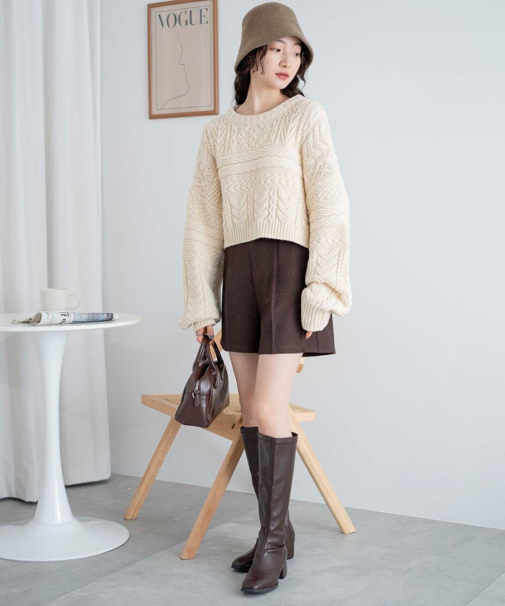 WEGO ケーブルショートニット 