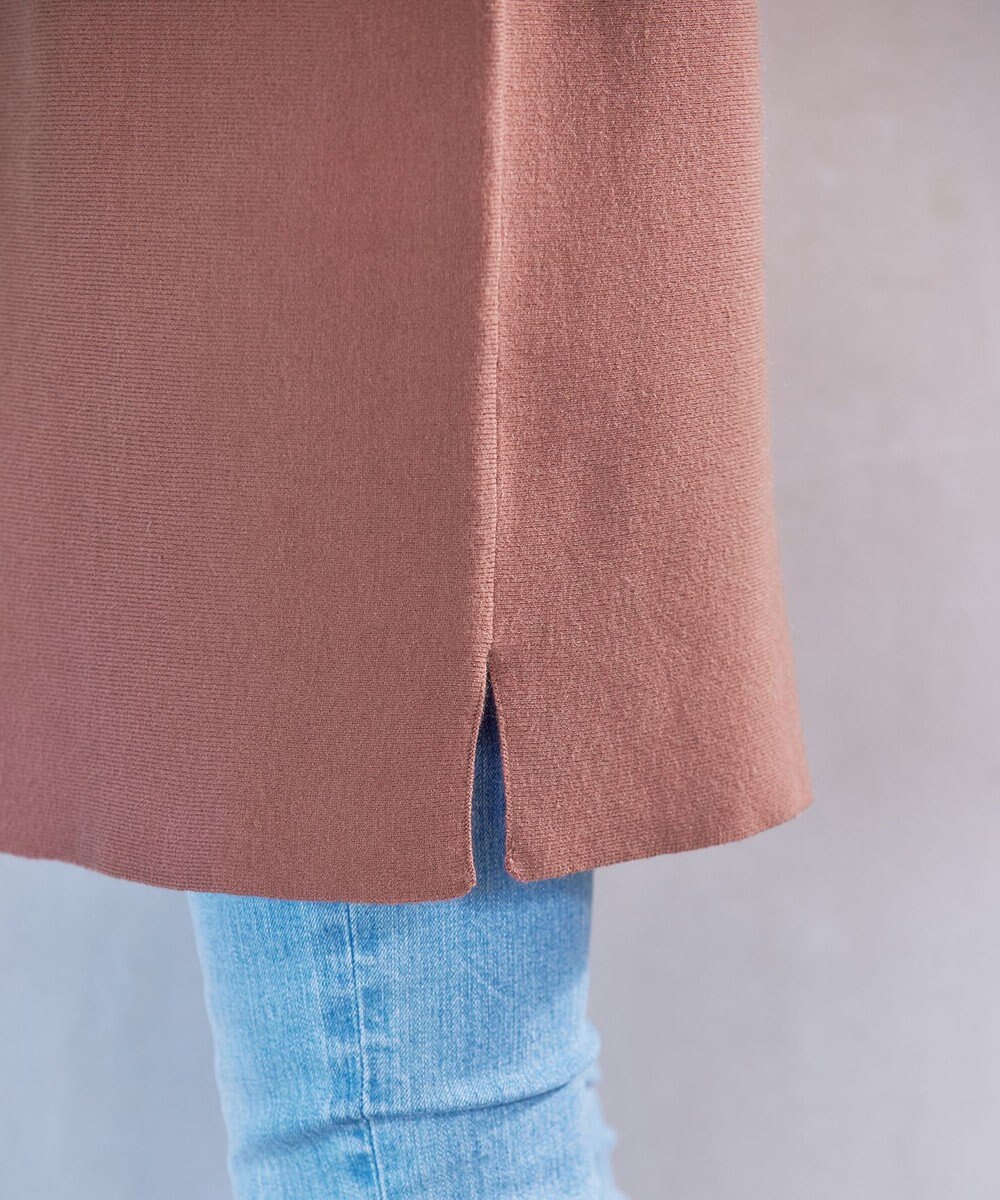 Tiaclasse 【洗える】配色ドルマンニットチュニック 