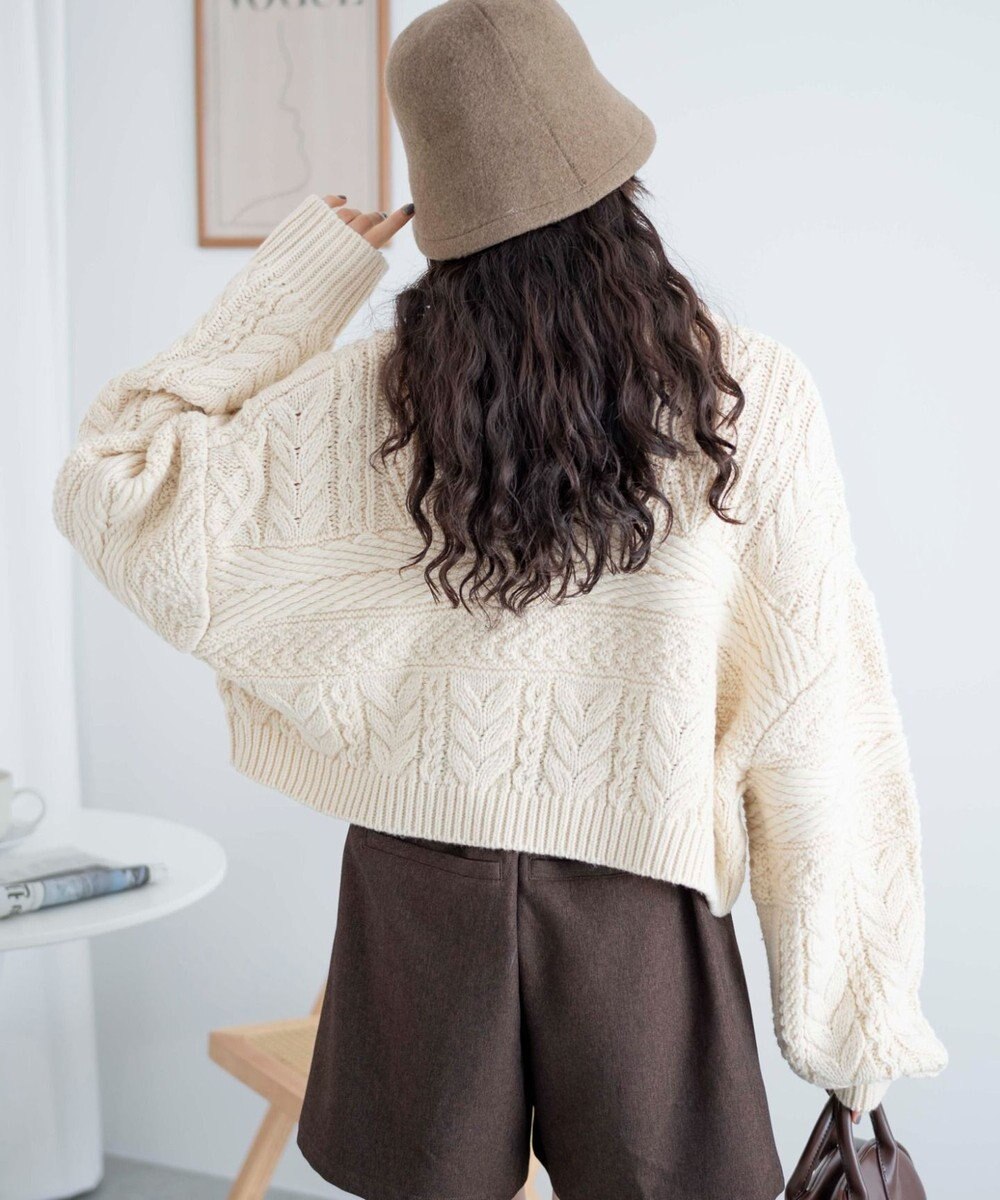 WEGO ケーブルショートニット 