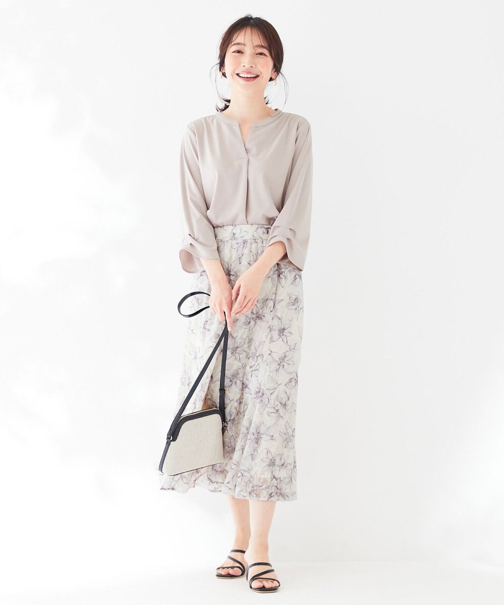 ANY SIS 【UVケア】エアリードレープスムース 7分袖 トップス 