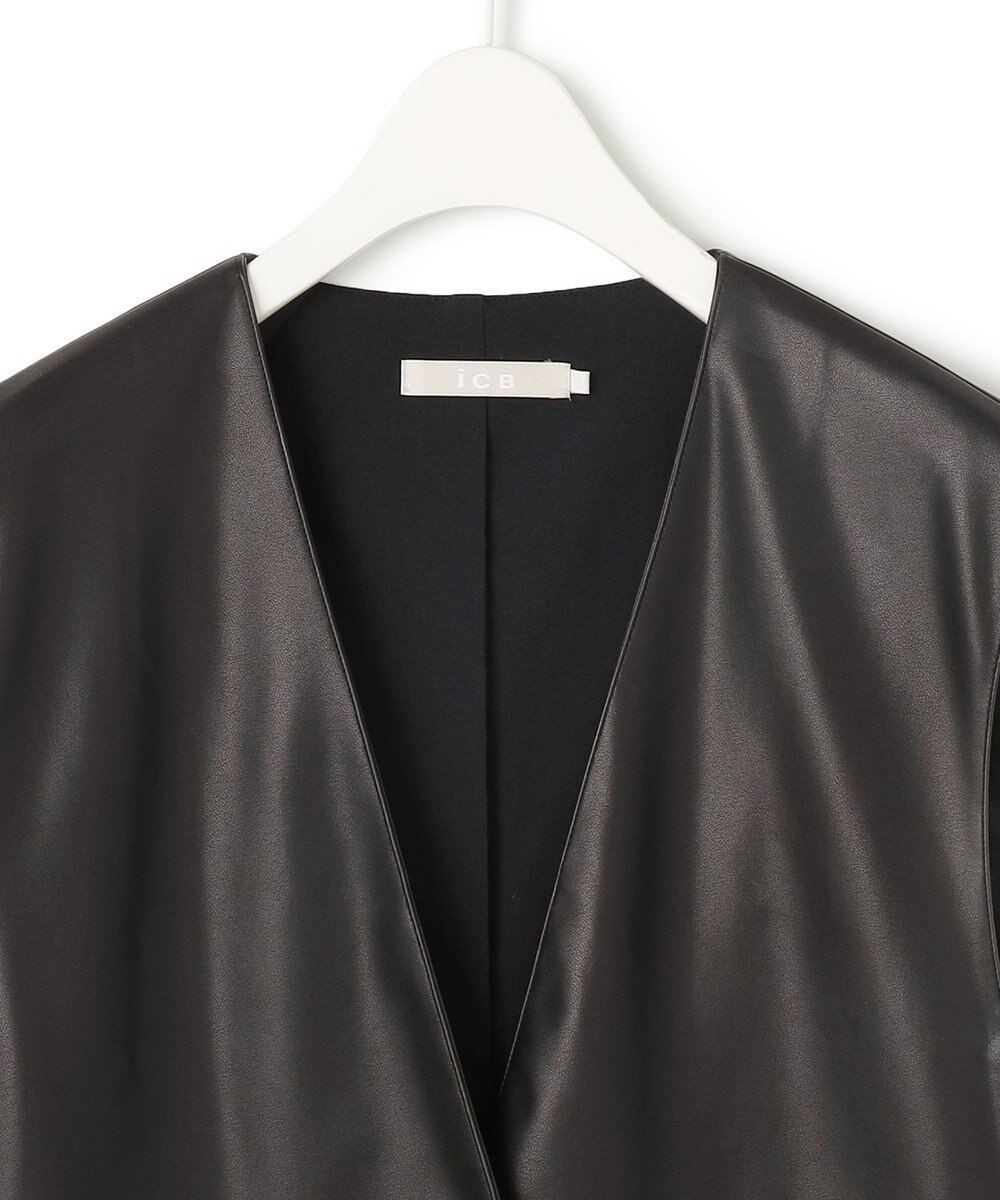 ICB フェイクレザー ベスト 