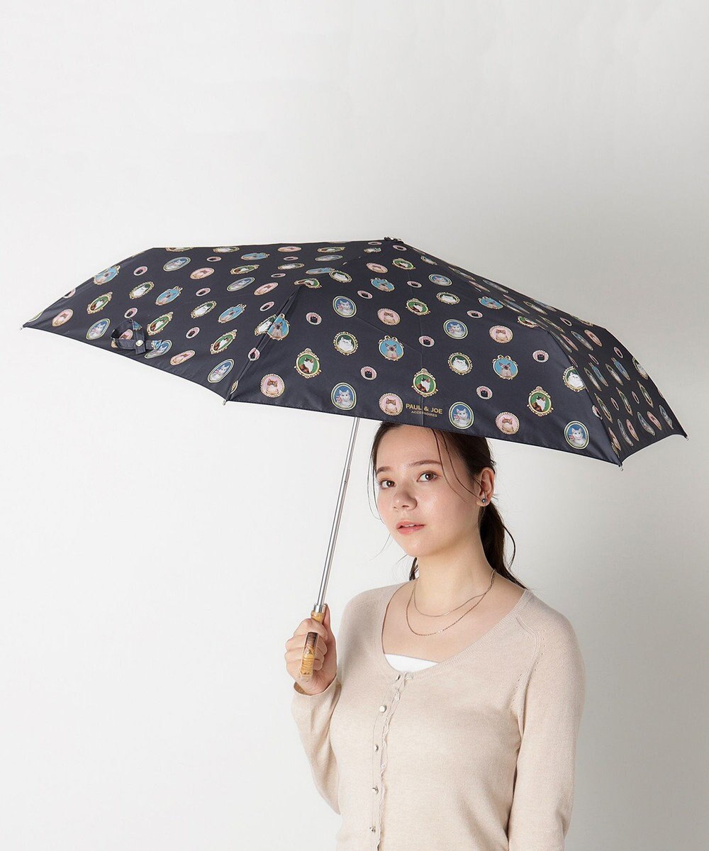 MOONBAT ポール & ジョー (PAUL & JOE ACCESSOIRES) 折りたたみ傘 キャッツ カメオ UV 