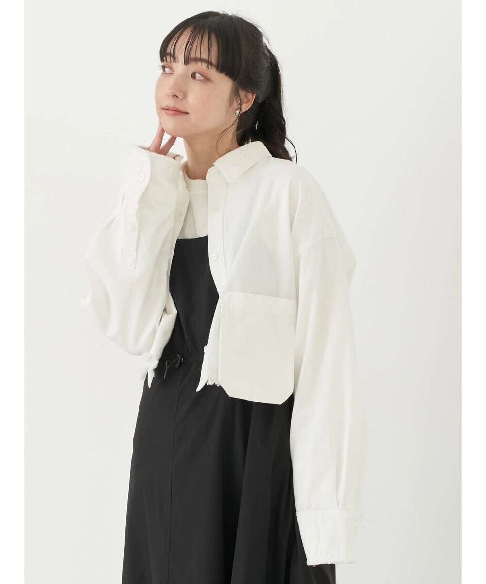 earth music&ecology クロップドポケットポイントシャツ 