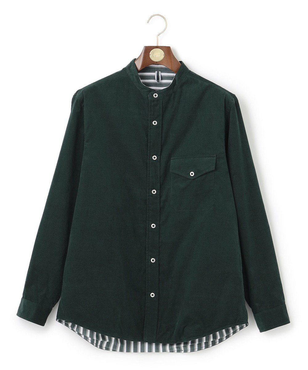 J.PRESS MEN バンドカラーリバーシブル シャツ 