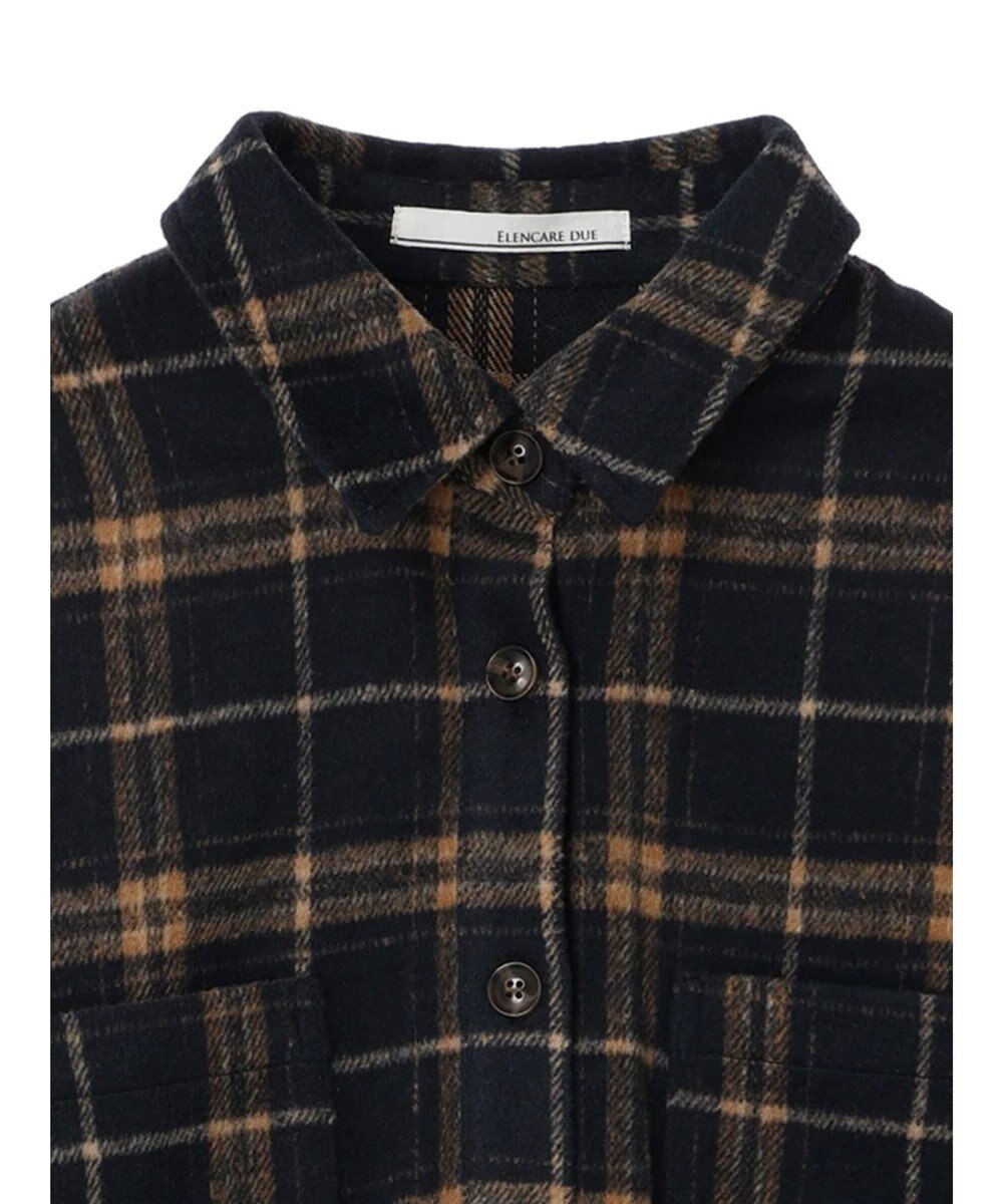 Green Parks ・ＥＬＥＮＣＡＲＥ　ＤＵＥ　シャギーチェックショートシャツ 