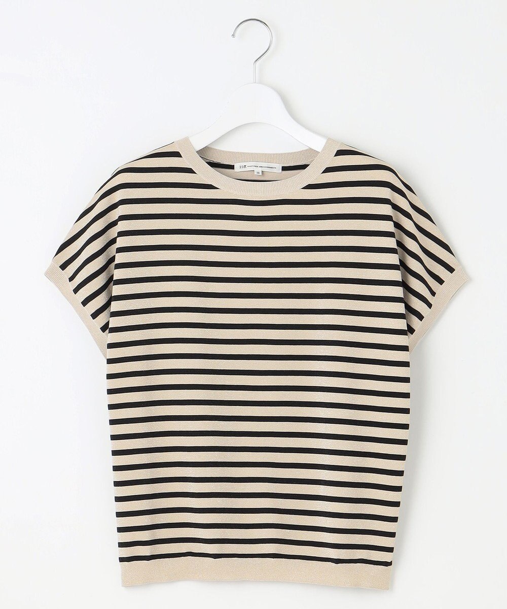 23区 【洗える】レーヨンポリエステルストレッチ プルオーバー ラメニット 