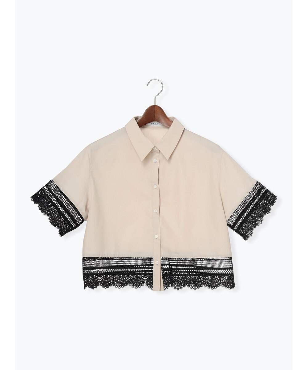 Te chichi レースヘムクロップトシャツ 