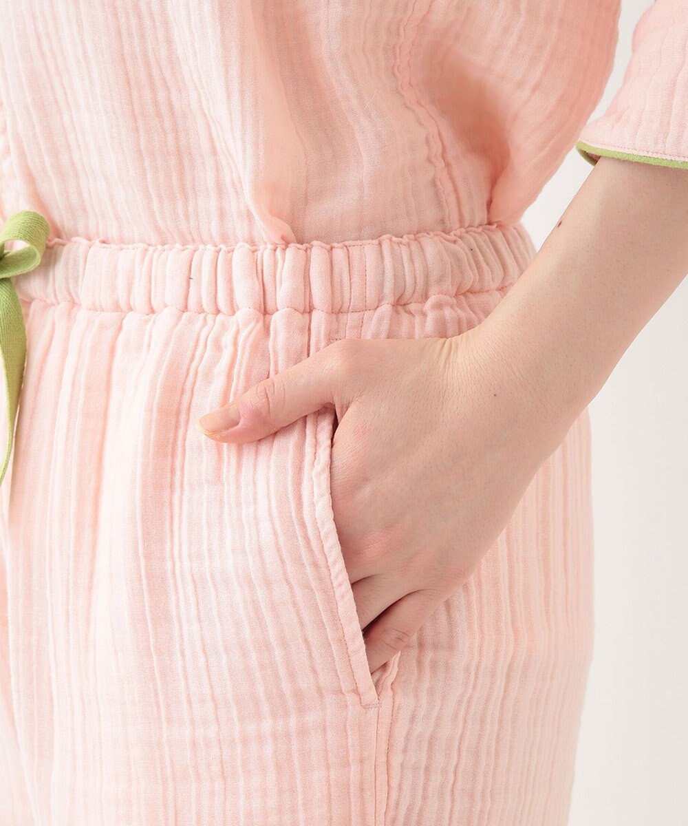 UCHINO クレープガーゼ ノーカラーレディスパジャマ 