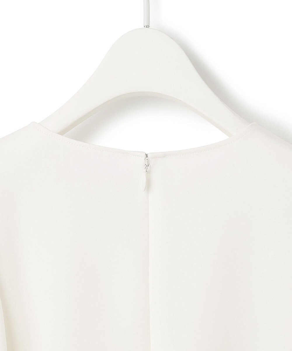 ICB 【WEB限定カラーあり・洗える】エステルダブルクロス 長袖ラッフルブラウス 