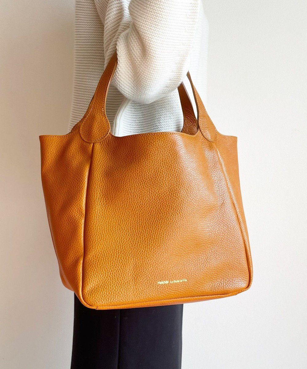 Hekhèr Le Style de Vie 【日本製/セレモニーにも】シュリンクレザー ハンドバッグ medium 