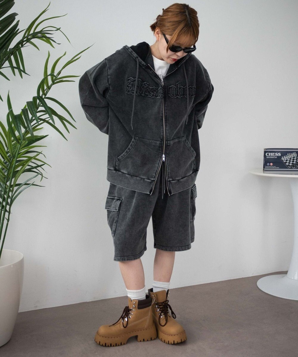 WEGO 【ウエストゴム】スウェットカーゴハーフパンツ 