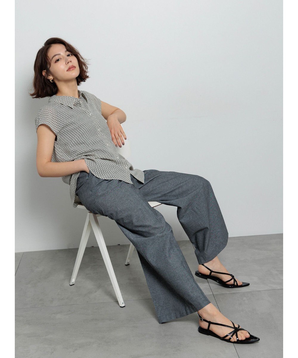 Te chichi シアサッカージオメ柄シャツブラウス 