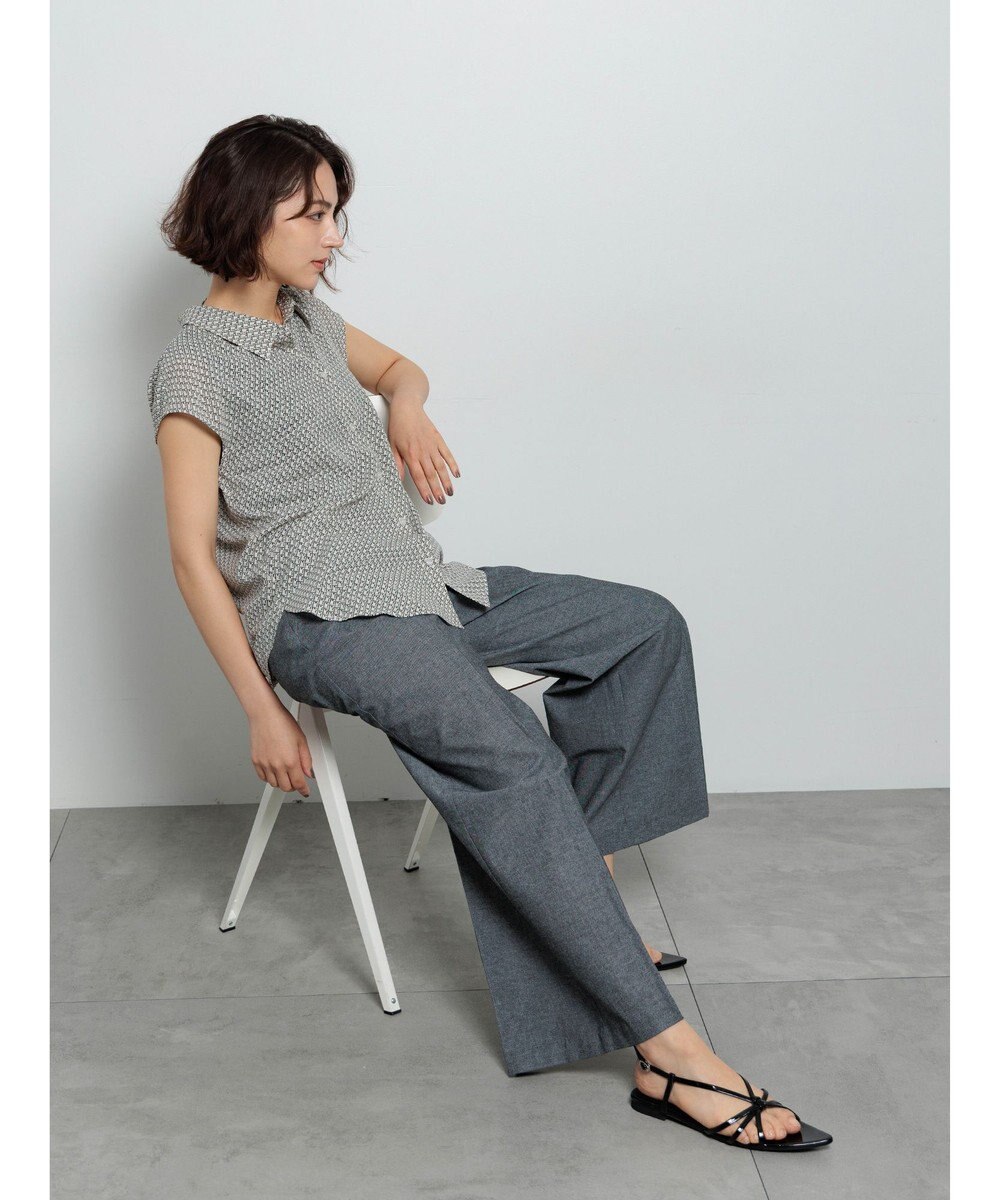 Te chichi シアサッカージオメ柄シャツブラウス 