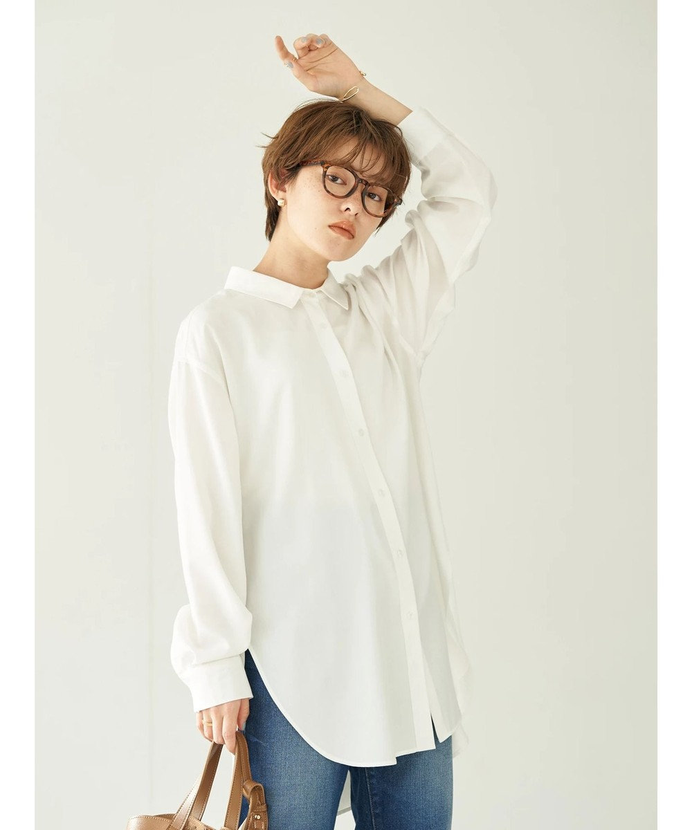 earth music&ecology 微起毛シャツチュニック Off White