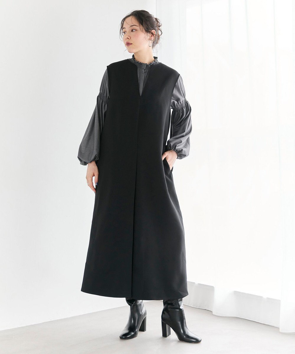 #Newans 【洗濯機可】キーネックジャンパースカート 