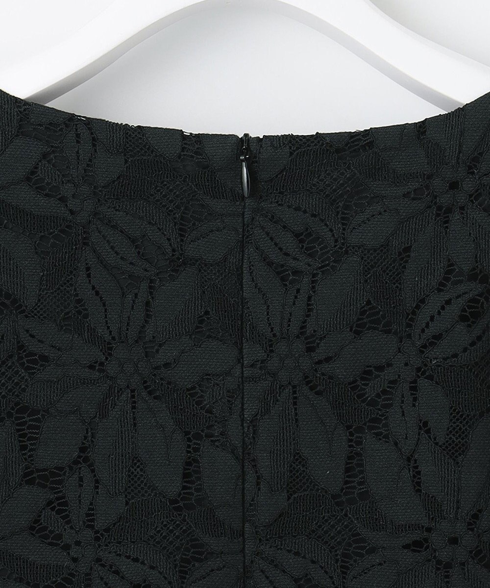 自由区 【洗える】フラワーコードレース ペプラムブラウス 