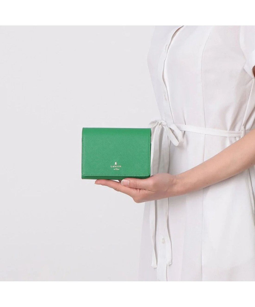 LANVIN en Bleu リュクサンブールカラー 二つ折り被せ財布 