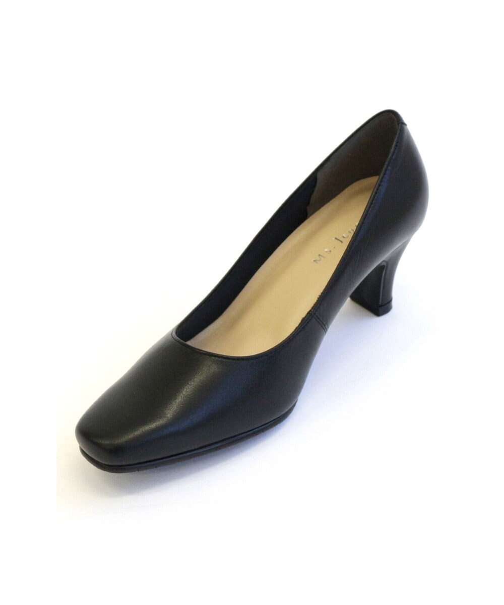 Pointer 日本製 本革低反発スクエアトゥパンプス 