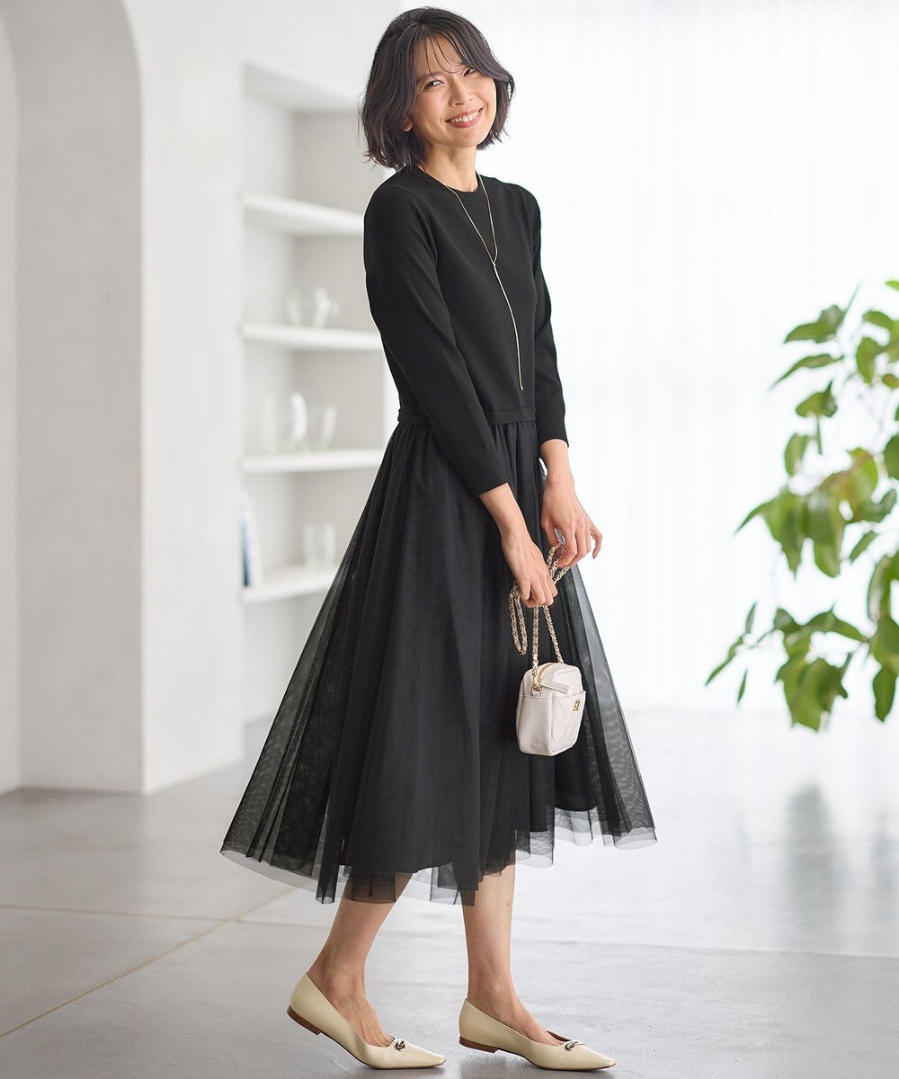 23区 【洗える】チュールコンビ ワンピース 