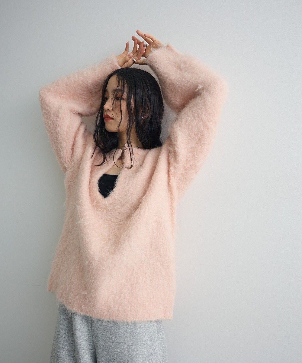 Green Parks 前後２ｗａｙキーネックシャギーニット 